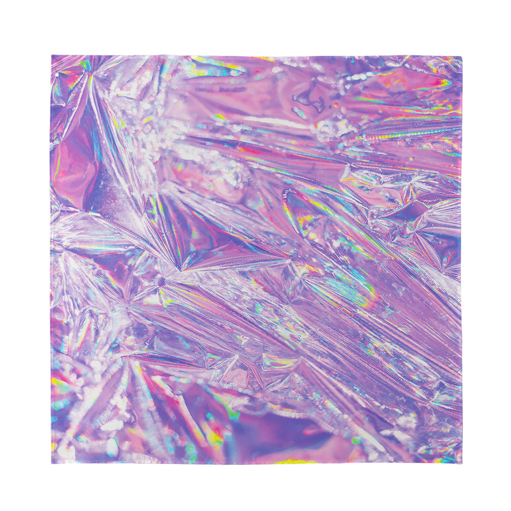 Purple Holographic Print Silk Bandana