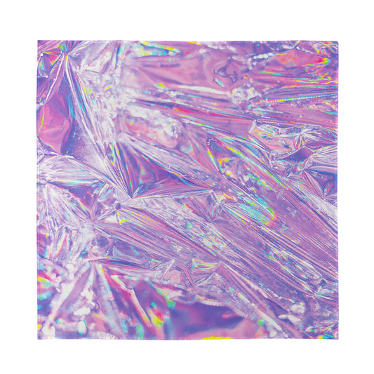 Purple Holographic Print Silk Bandana