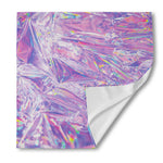 Purple Holographic Print Silk Bandana