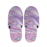 Purple Holographic Print Slippers