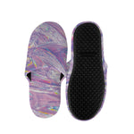 Purple Holographic Print Slippers
