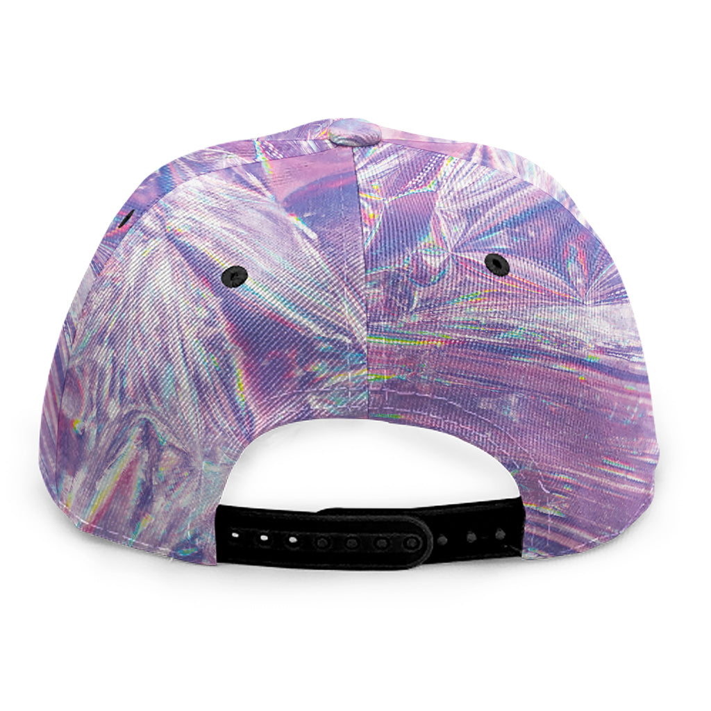 Purple Holographic Print Snapback Cap