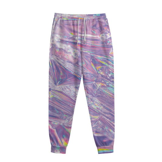 Purple Holographic Print Sweatpants