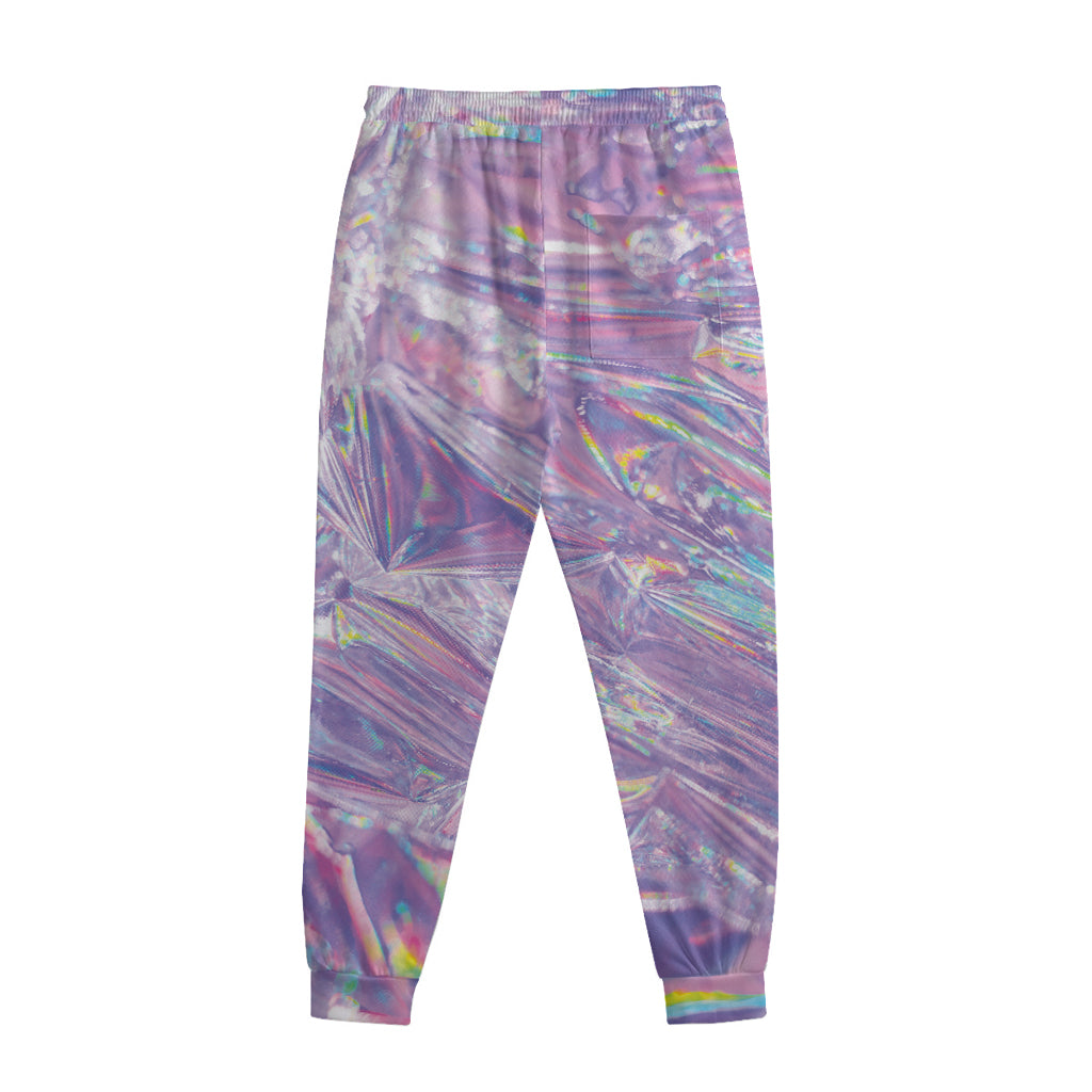 Purple Holographic Print Sweatpants