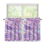 Purple Holographic Print Tier Curtains