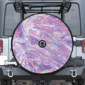 Purple Holographic Print Tire Cover With Camera Hole