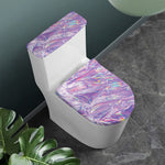 Purple Holographic Print Toilet Lid And Tank Cover Set
