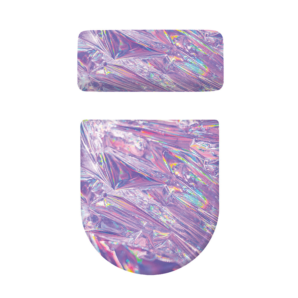 Purple Holographic Print Toilet Lid And Tank Cover Set