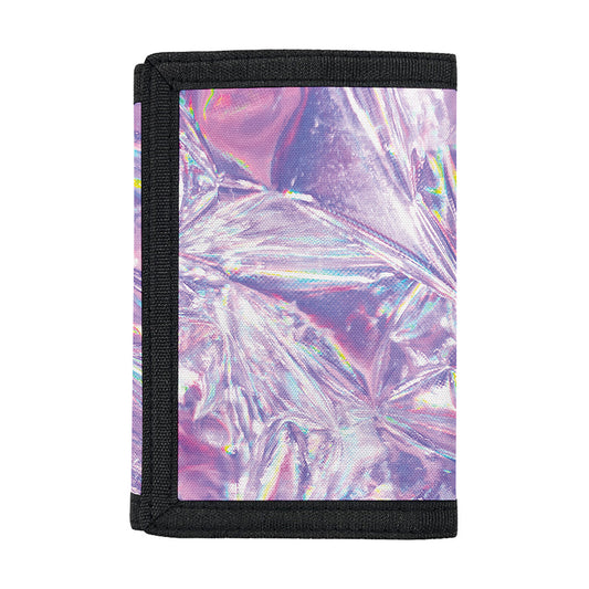 Purple Holographic Print Trifold Wallet