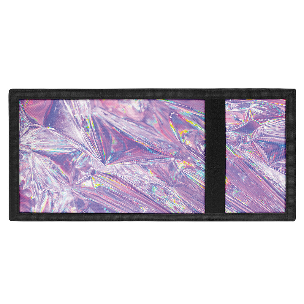 Purple Holographic Print Trifold Wallet