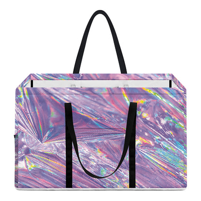 Purple Holographic Print Utility Tote Bag