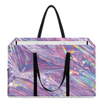 Purple Holographic Print Utility Tote Bag