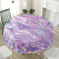Purple Holographic Print Waterproof Round Tablecloth