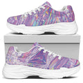 Purple Holographic Print White Chunky Shoes
