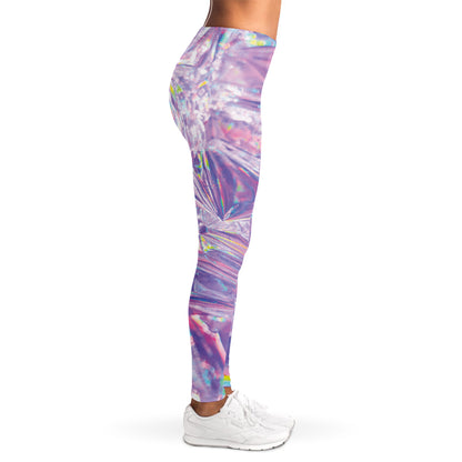 Purple Holographic Print Women's Leggings