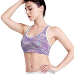 Purple Holographic Print Women's Sports Bra