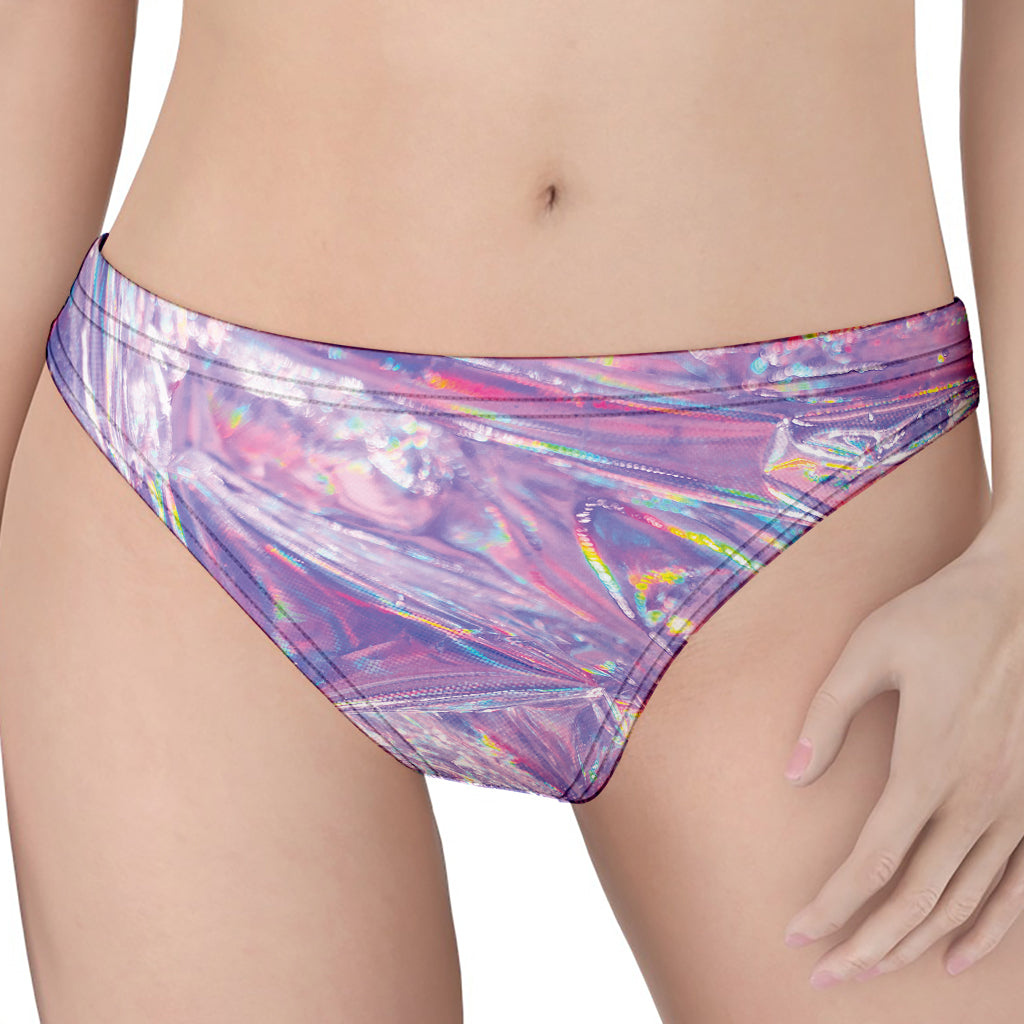 Purple Holographic Print Women's Thong