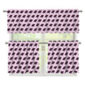Purple Holy Bible Pattern Print 3 Piece Kitchen Curtains