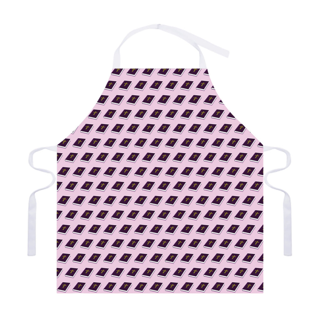 Purple Holy Bible Pattern Print Adjustable Apron