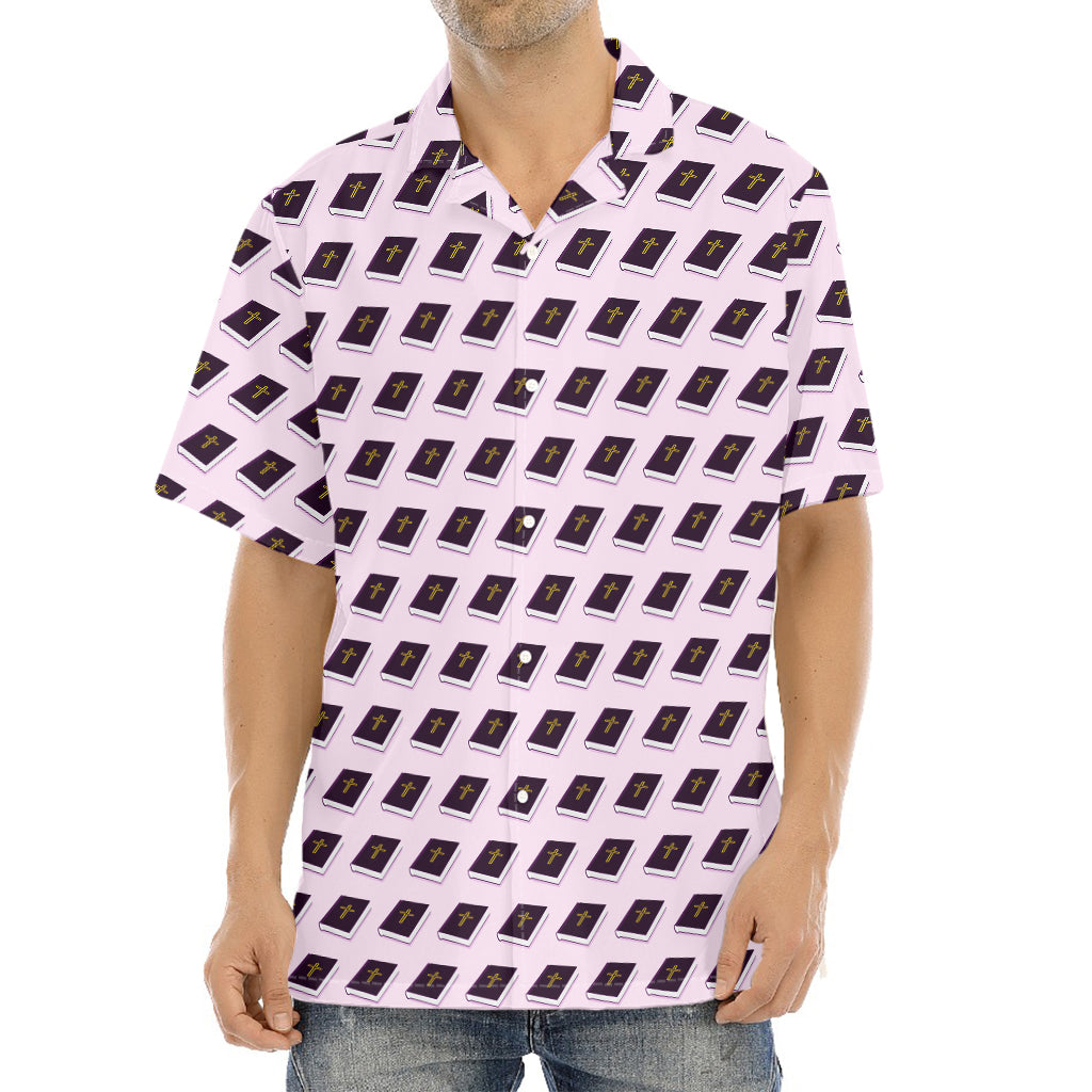 Purple Holy Bible Pattern Print Aloha Shirt
