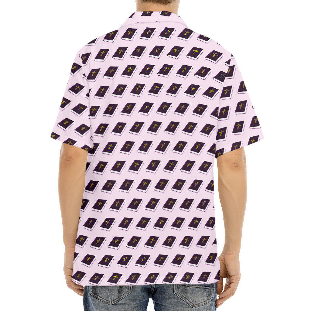 Purple Holy Bible Pattern Print Aloha Shirt