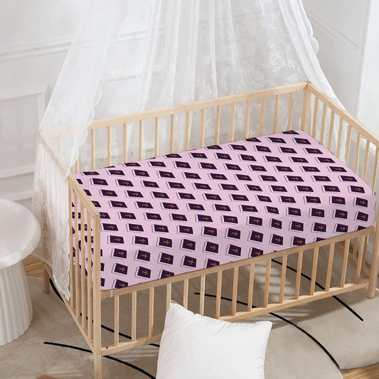Purple Holy Bible Pattern Print Baby Crib Sheet
