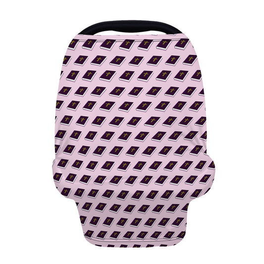 Purple Holy Bible Pattern Print Baby Seat Cover