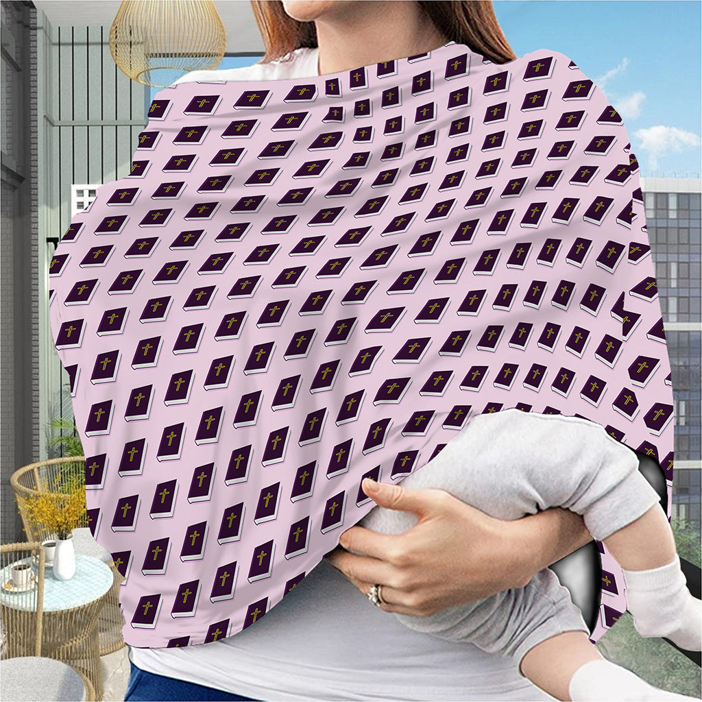 Purple Holy Bible Pattern Print Baby Seat Cover