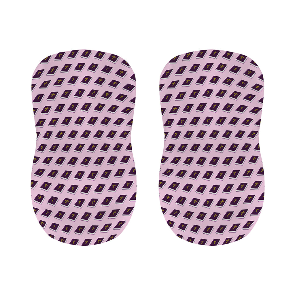 Purple Holy Bible Pattern Print Bar Stool Covers