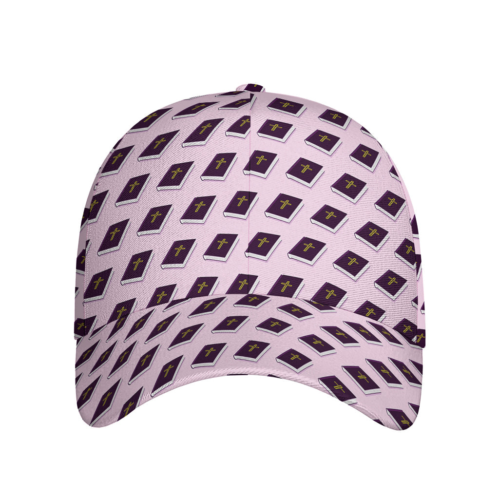 Purple Holy Bible Pattern Print Baseball Cap