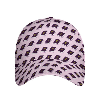 Purple Holy Bible Pattern Print Baseball Cap