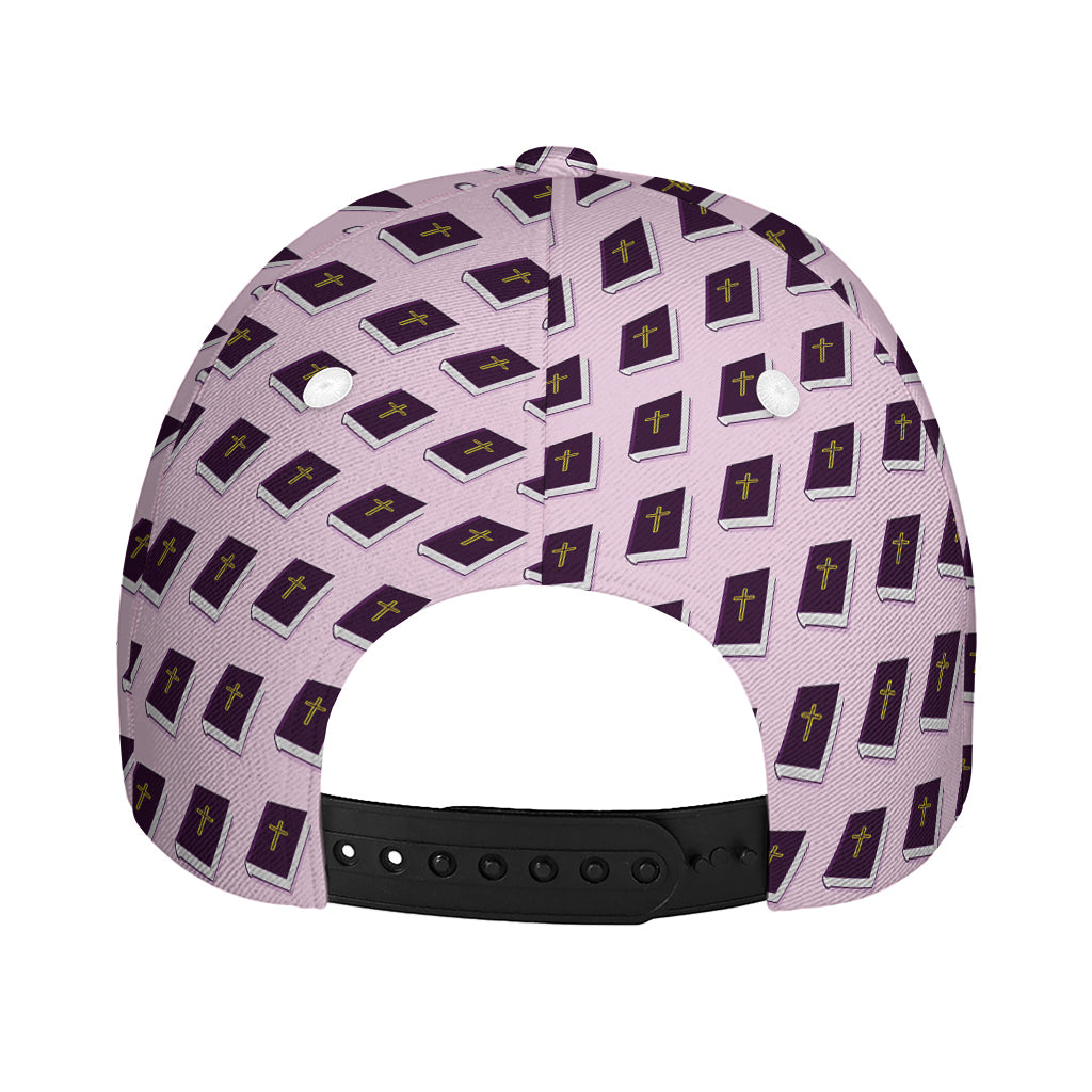 Purple Holy Bible Pattern Print Baseball Cap