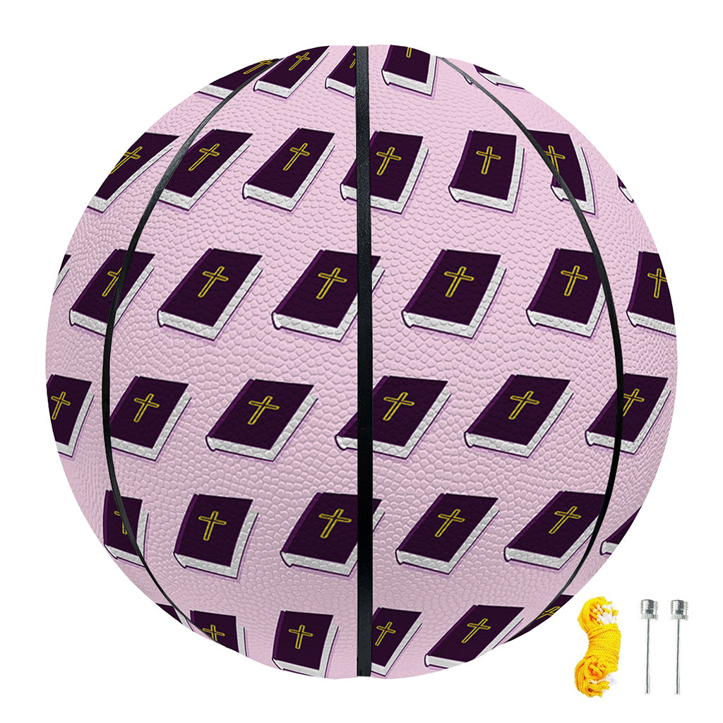 Purple Holy Bible Pattern Print Basketball