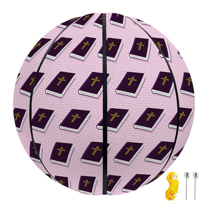 Purple Holy Bible Pattern Print Basketball