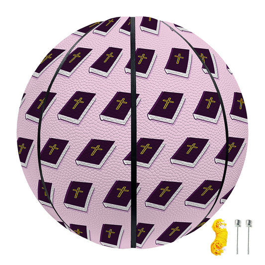 Purple Holy Bible Pattern Print Basketball