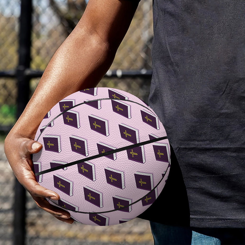Purple Holy Bible Pattern Print Basketball