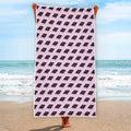 Purple Holy Bible Pattern Print Beach Towel