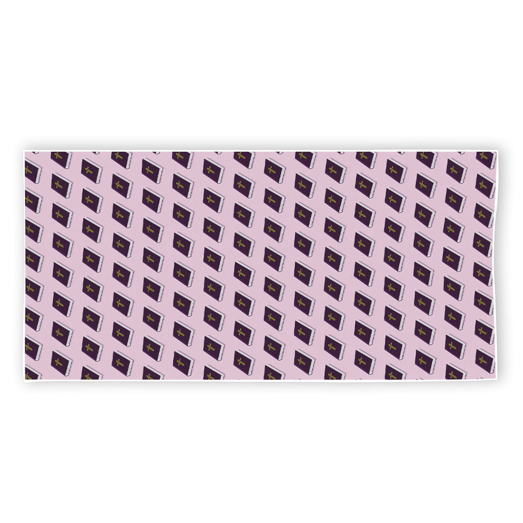 Purple Holy Bible Pattern Print Beach Towel