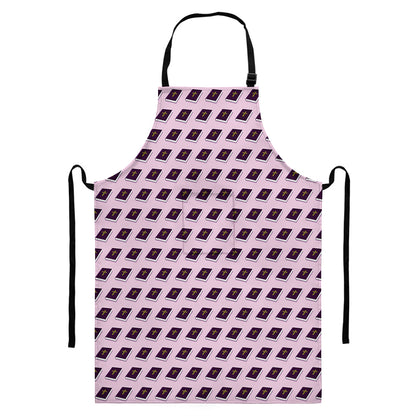 Purple Holy Bible Pattern Print Bib Apron With Pocket