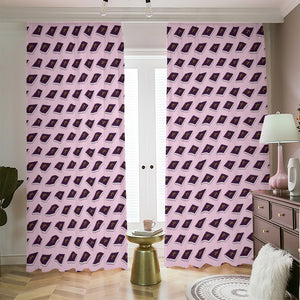 Purple Holy Bible Pattern Print Blackout Pencil Pleat Curtains