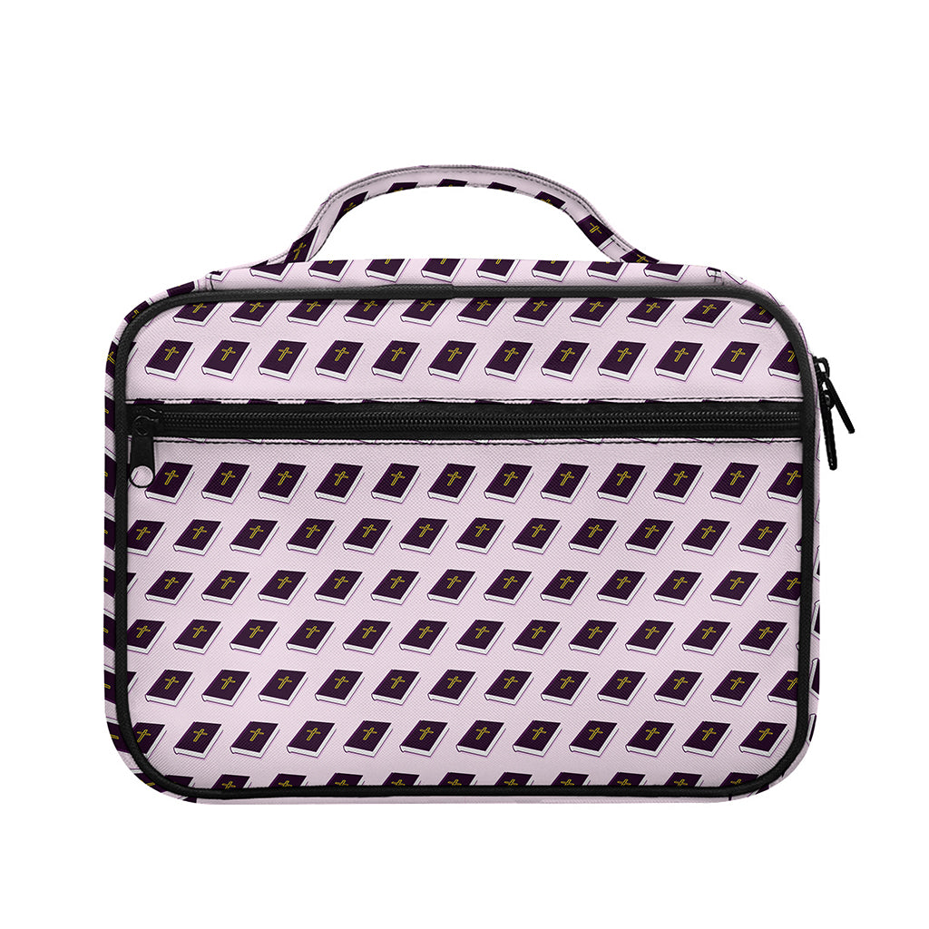 Purple Holy Bible Pattern Print Briefcase Bible Bag