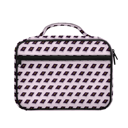 Purple Holy Bible Pattern Print Briefcase Bible Bag