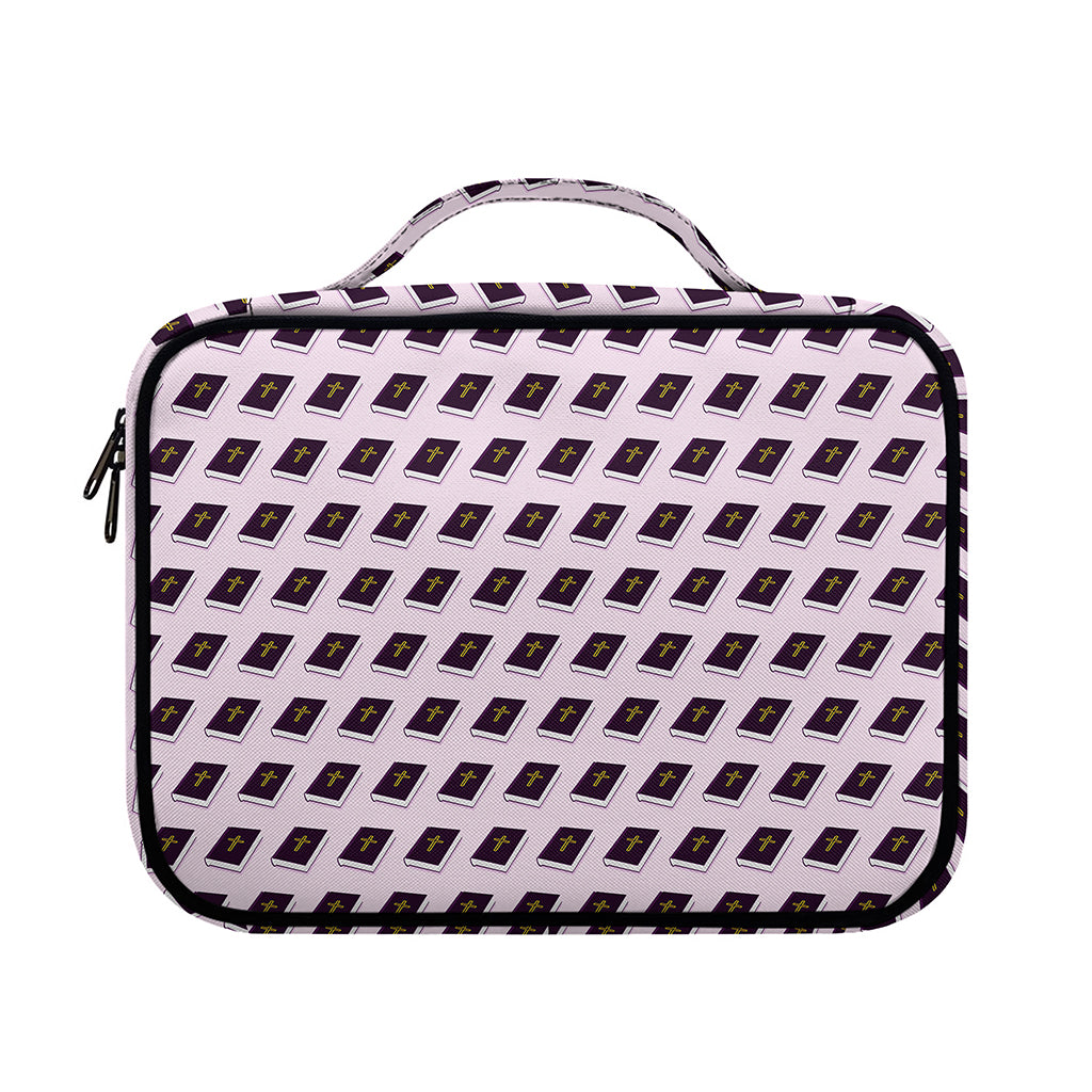 Purple Holy Bible Pattern Print Briefcase Bible Bag