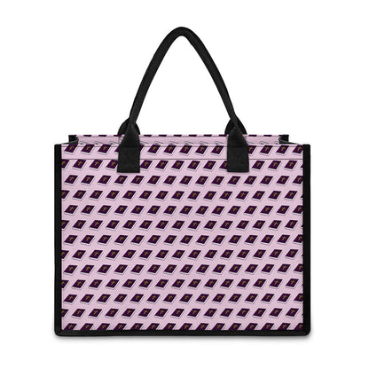 Purple Holy Bible Pattern Print Canvas Tote Bag