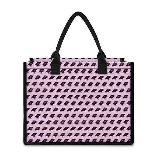 Purple Holy Bible Pattern Print Canvas Tote Bag