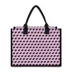 Purple Holy Bible Pattern Print Canvas Tote Bag