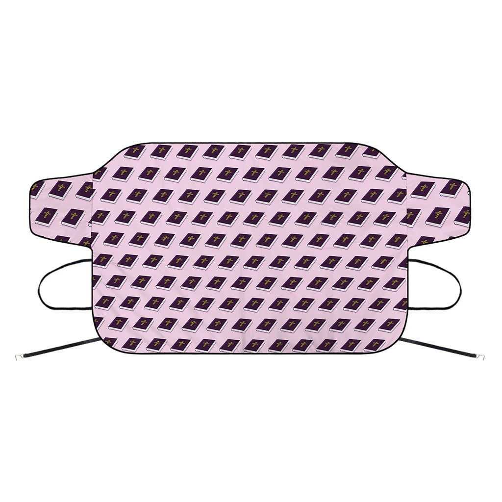 Purple Holy Bible Pattern Print Car Windshield Snow Cover