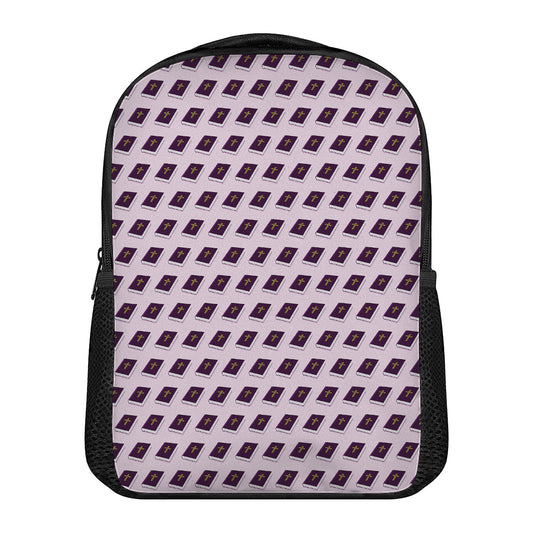 Purple Holy Bible Pattern Print Casual Backpack