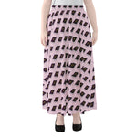 Purple Holy Bible Pattern Print Chiffon Maxi Skirt