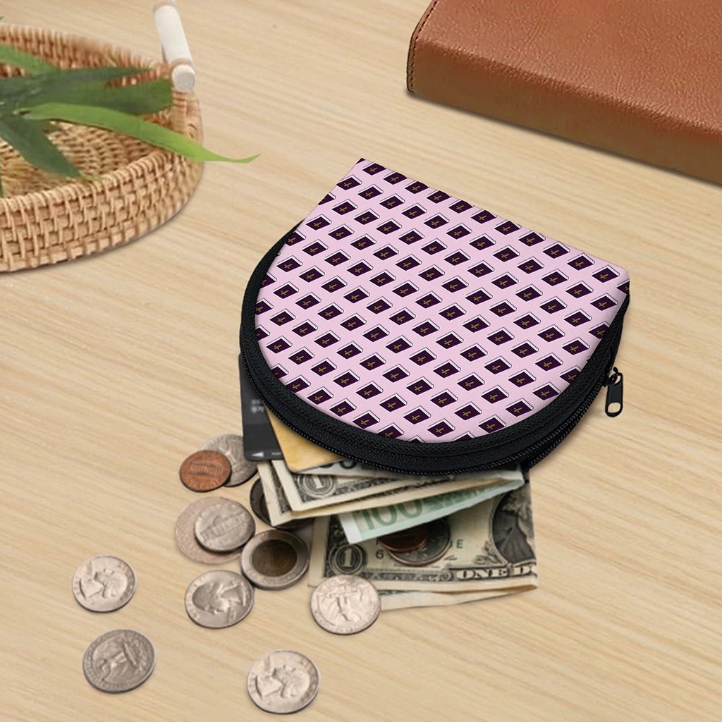 Purple Holy Bible Pattern Print Coin Purse